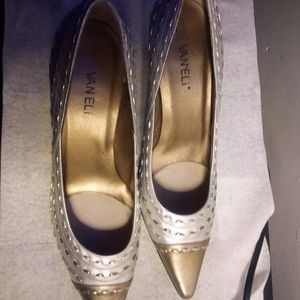 Vaneli silver and gold heels